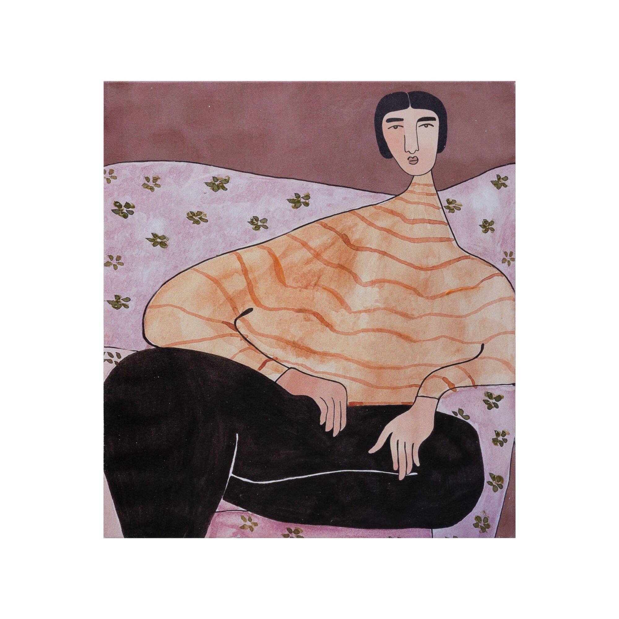 Hello Honey® Sitting Figure Hand-Painted Canvas Wall Décor